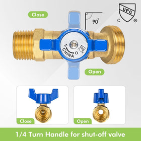 ORIANSE brass garden hose bibb inlet connection view emphasizes compatibility with 1/2 inch MNPT.