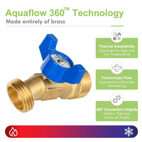 ORIANSE brass garden hose bibb outlet thread shows 3/4 inch GHT compatibility with standard hoses.