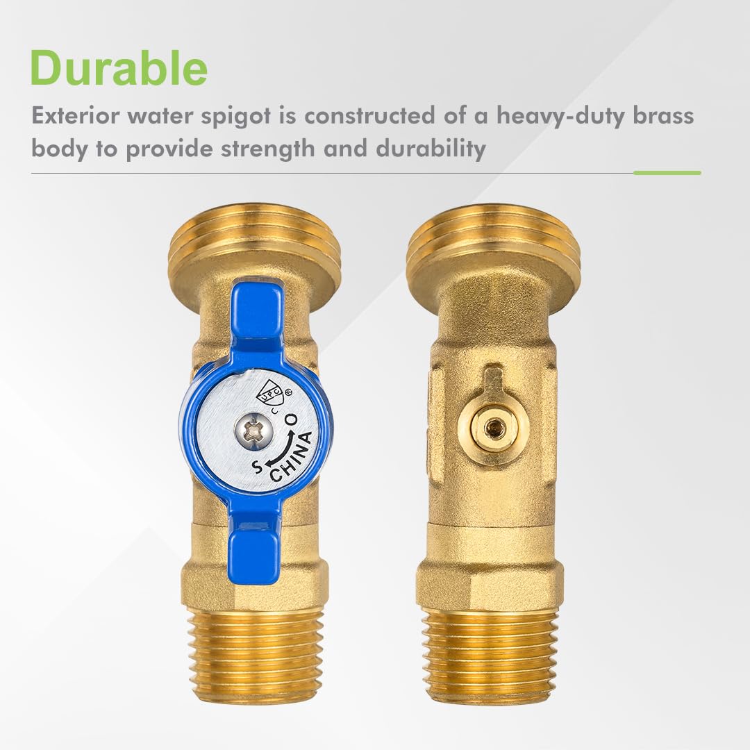 ORIANSE brass hose bibb 1/4-turn handle closeup for fast shut-off during chores.