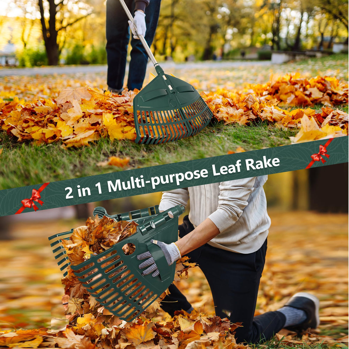 ORIENTOOLS 26-tine plastic head lifts leaves smoothly without harming plants