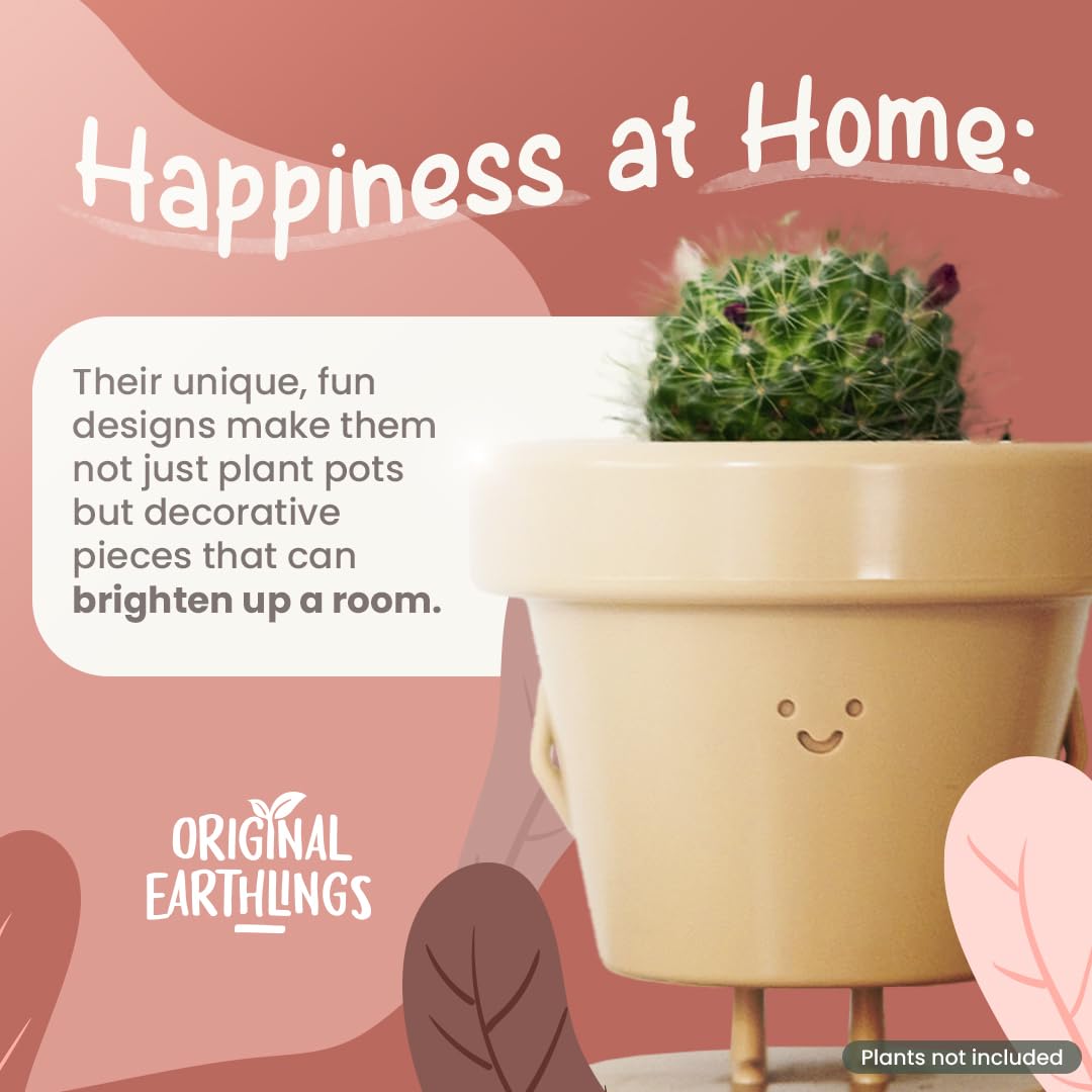 Original Earthlings office desk decor pot adds friendly charm