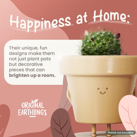 Original Earthlings office desk decor pot adds friendly charm