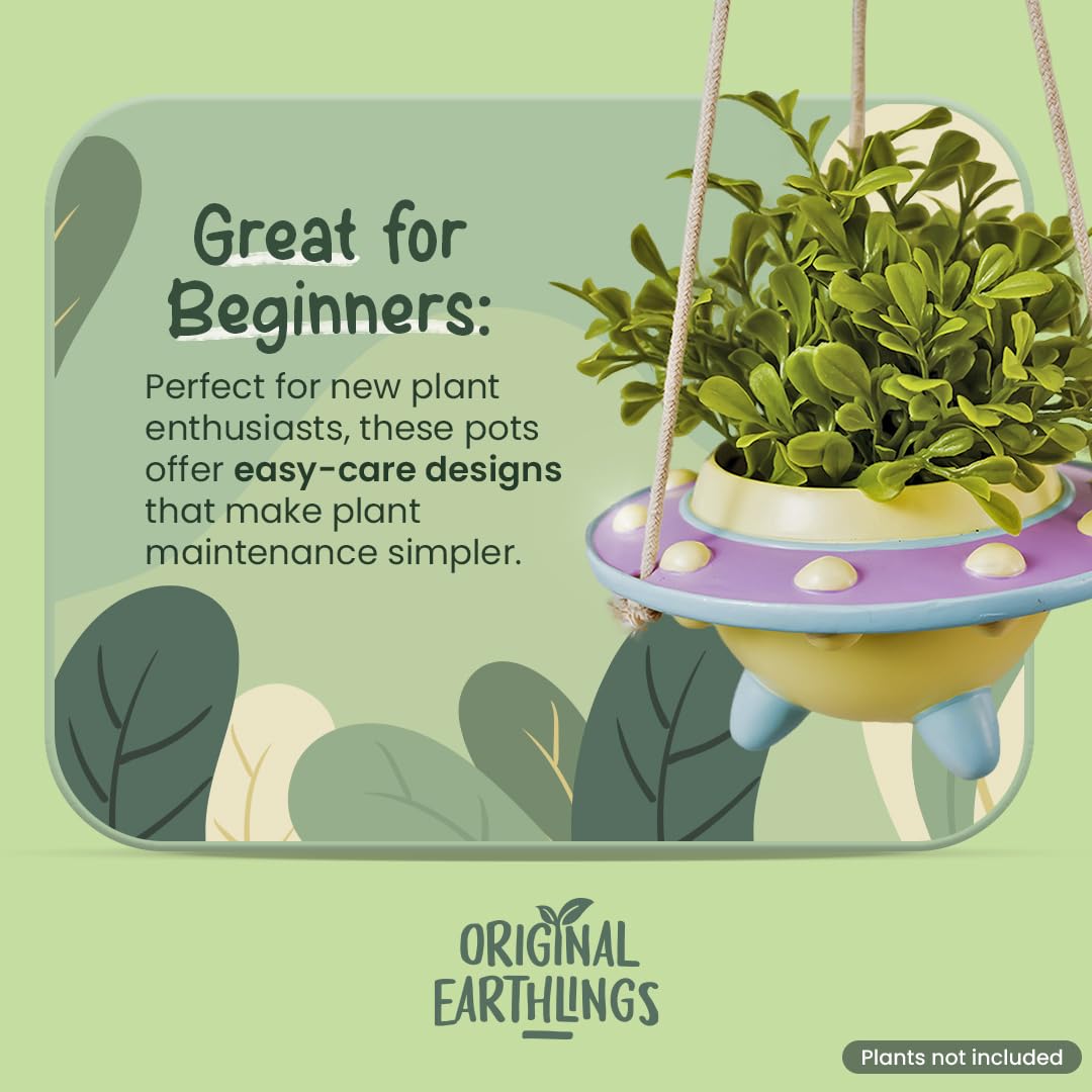 Original Earthlings UFO pot fits standard 4-inch pots for easy hanging setups