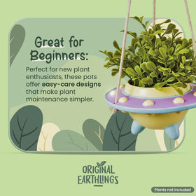 Original Earthlings UFO pot fits standard 4-inch pots for easy hanging setups