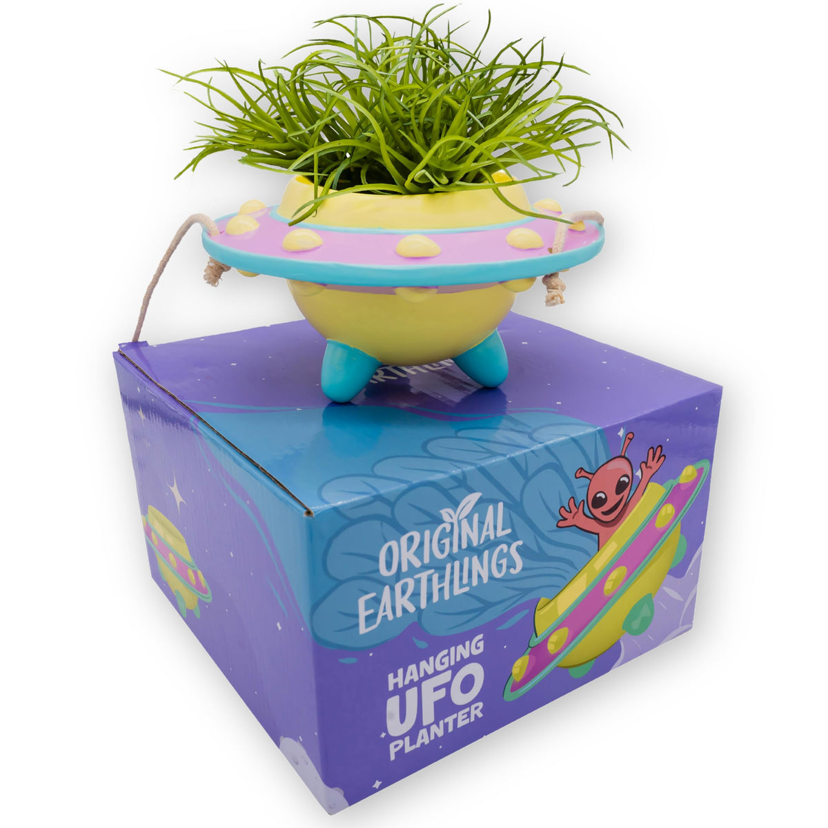 Original Earthlings UFO hanging planter brings indoor garden vibe to any room
