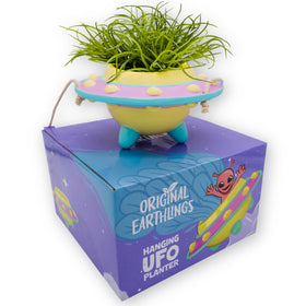 Original Earthlings UFO hanging planter brings indoor garden vibe to any room