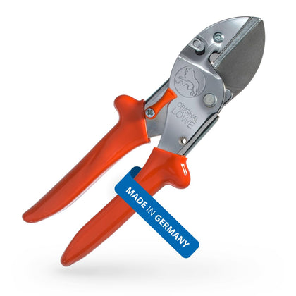 Original Löwe Anvil Pruner blade close up showing a sharp carbon steel edge