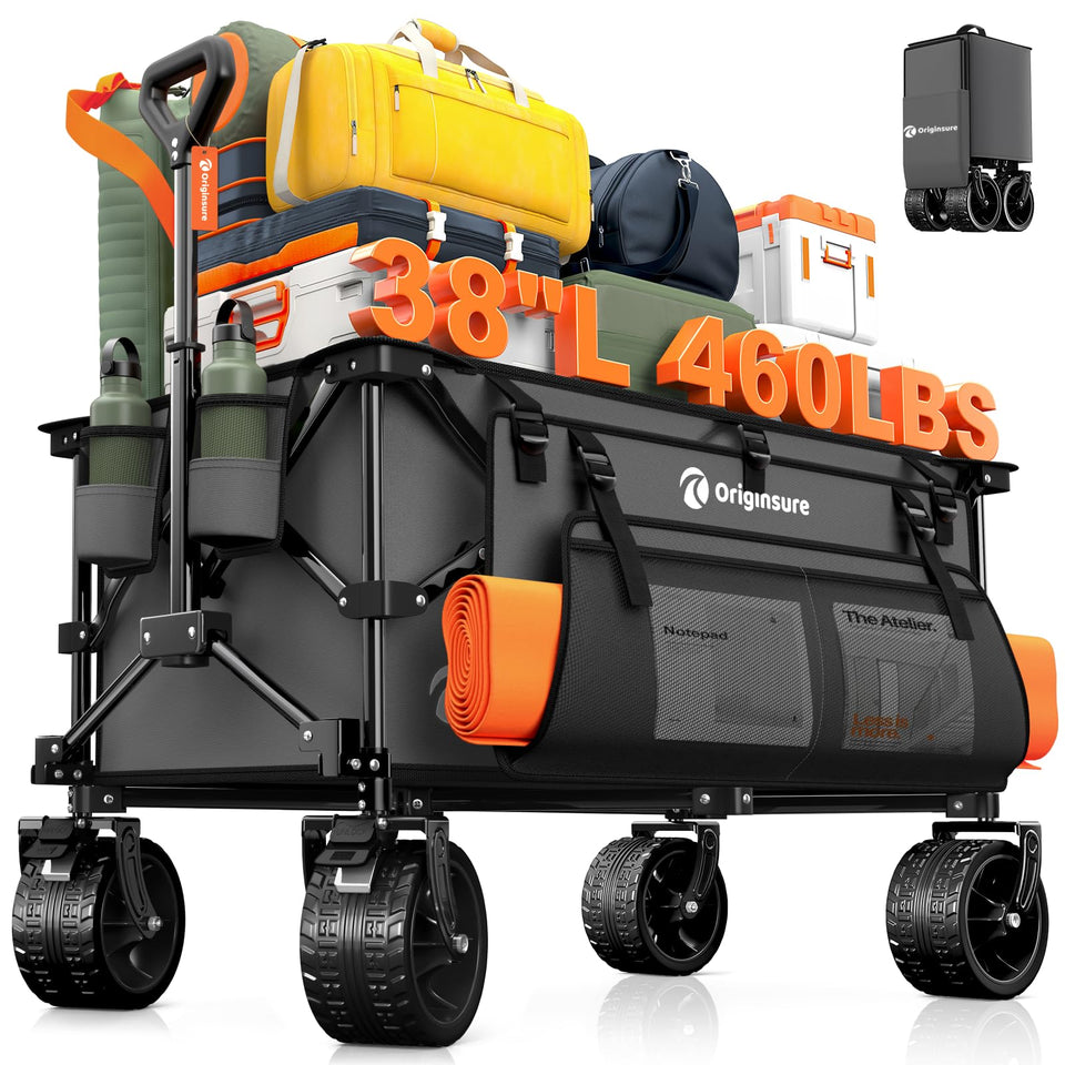 Originsure 220L collapsible wagon unfolded with large capacity for groceries and gear.