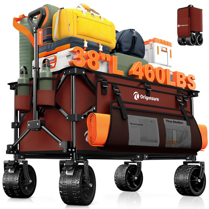Originsure 220L foldable wagon shows large capacity for groceries and gear.