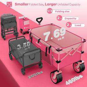 Originsure 220L wagon all-terrain wheels roll smoothly on grass and sand.