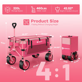 Originsure wagon showcases sturdy metal frame supporting heavy loads outdoors.