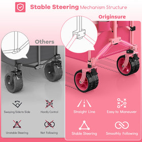 Originsure big wheels with 360-degree front rotation and brakes smooth rough terrain.