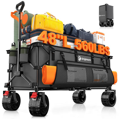 Originsure 48in wagon unfolded showing large 300L capacity for groceries and gear