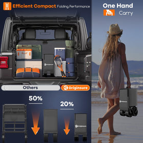 Originsure with side pocket, cup holders, storage cover, and strap keeps items organized