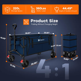Originsure all-terrain wheels deliver smooth rolling on grass and sand.