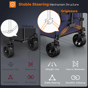 Originsure all-terrain wheels 7x4 enable smooth riding on grass and sand.