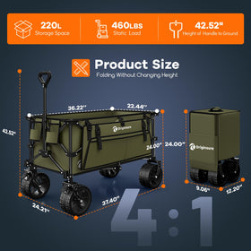 Originsure all-terrain 7x4 wheels roll smoothly on grass and sand.