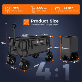 Originsure all-terrain wheels 7x4 inch enable smooth rolling on grass and sand.