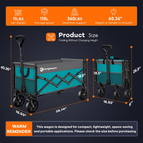 Originsure collapsible wagon folded compact fits in car trunk for storage