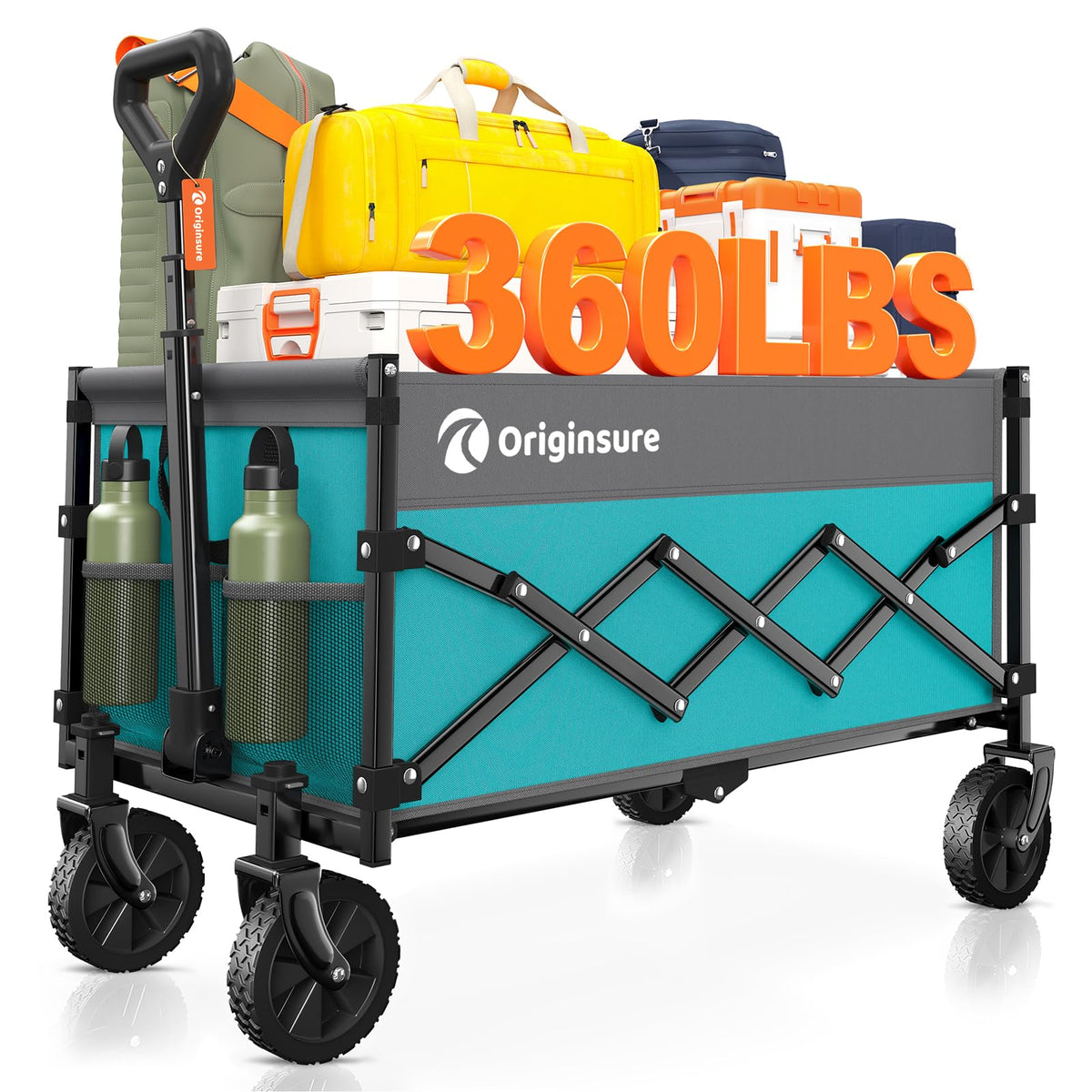 Originsure collapsible wagon unfolded for easy transport on groceries and outdoor trips