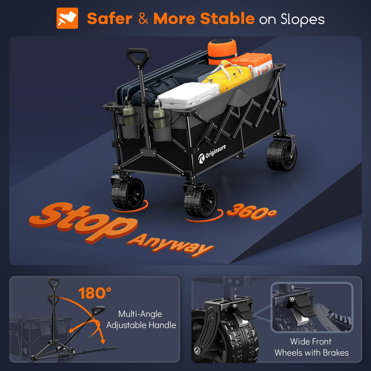 Originsure durable 600D Oxford fabric resists wear when carrying shopping or camping gear.
