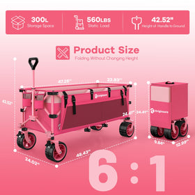 Originsure foldable wagon folded compactly for easy storage in car trunk.