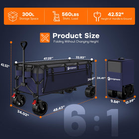 Originsure foldable wagon compact folded form for easy trunk storage.