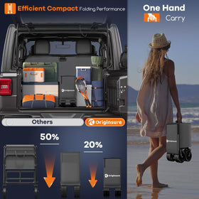Originsure side pocket, cup holders, storage cover, and strap keep essentials handy.