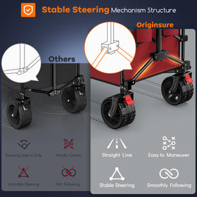 Originsure wagon features side pocket and cupholders for quick access.