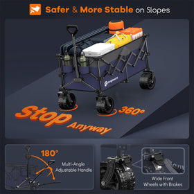 Originsure wagon includes side pocket, cup holders, and storage cover.