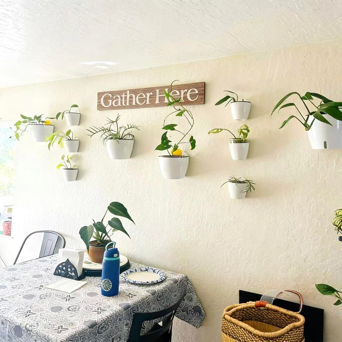 ORIMERC modern white wall planter decor adds sleek style to any room