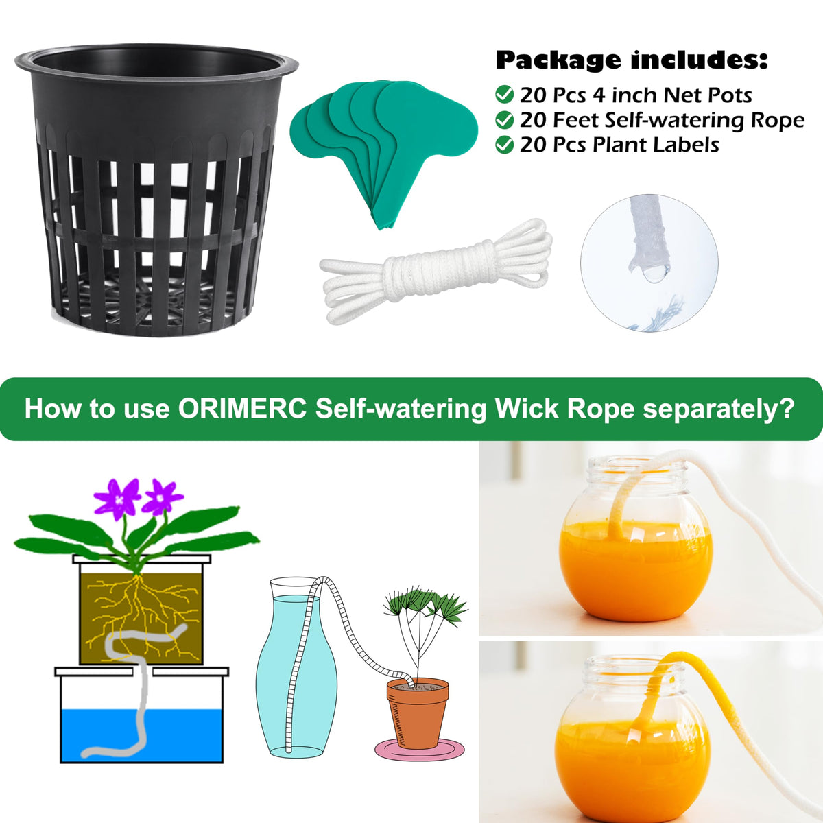 Orimerc Kratky net pot ideal for jar or bucket setups.
