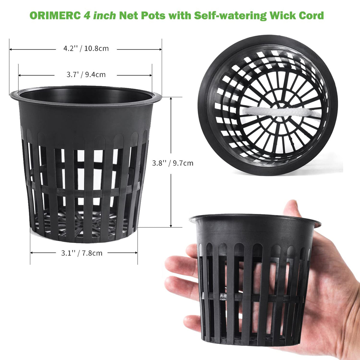 Orimerc self-watering wick demonstrates capillary action for vacation plant care.