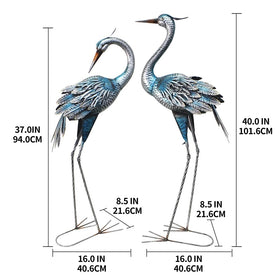 Oritty outdoor crane statues complement patios with lifelike detailing.