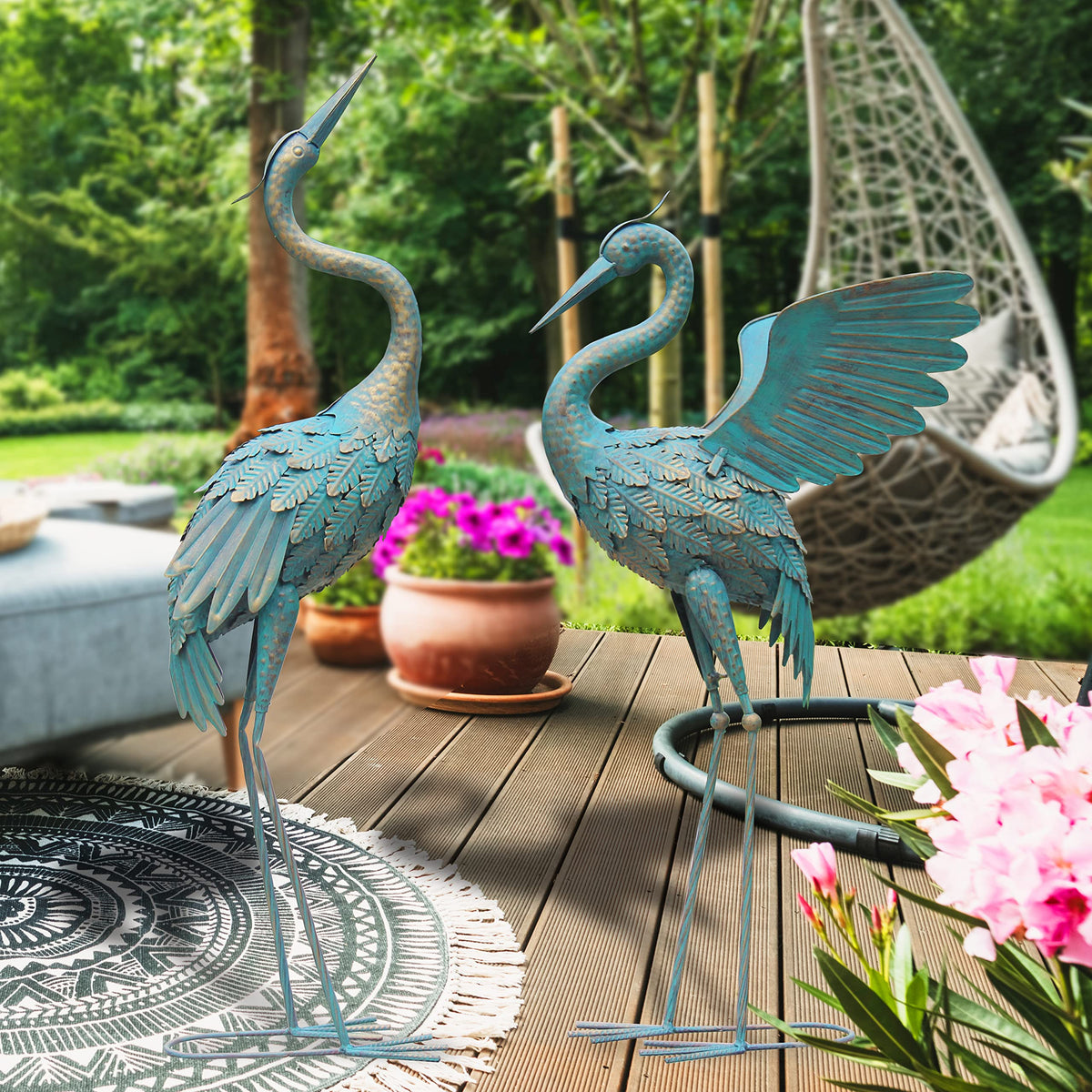 Oritty crane bird statue gift-ready outdoor decor for gardens