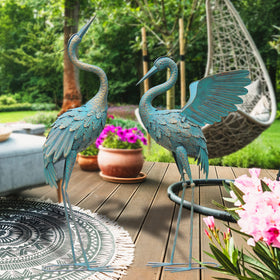 Oritty crane bird statue gift-ready outdoor decor for gardens