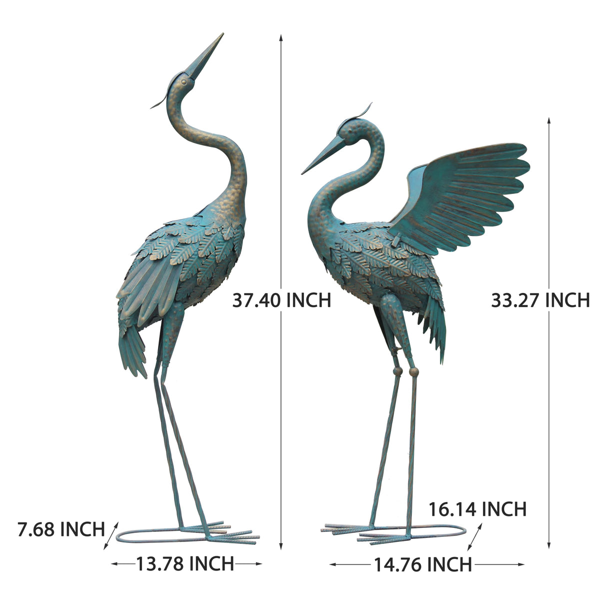 Oritty crane yard decor set of 2 for balanced garden focal point