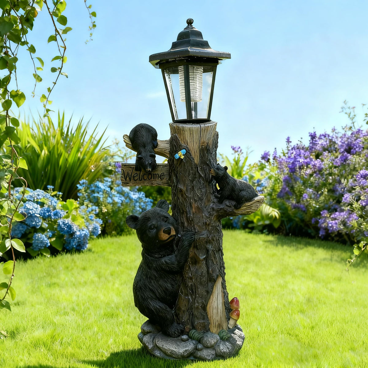 Oritty hand-painted resin bear statue for outdoor display