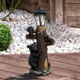 Oritty solar panel auto-on/off feature lights the sculpture at dusk