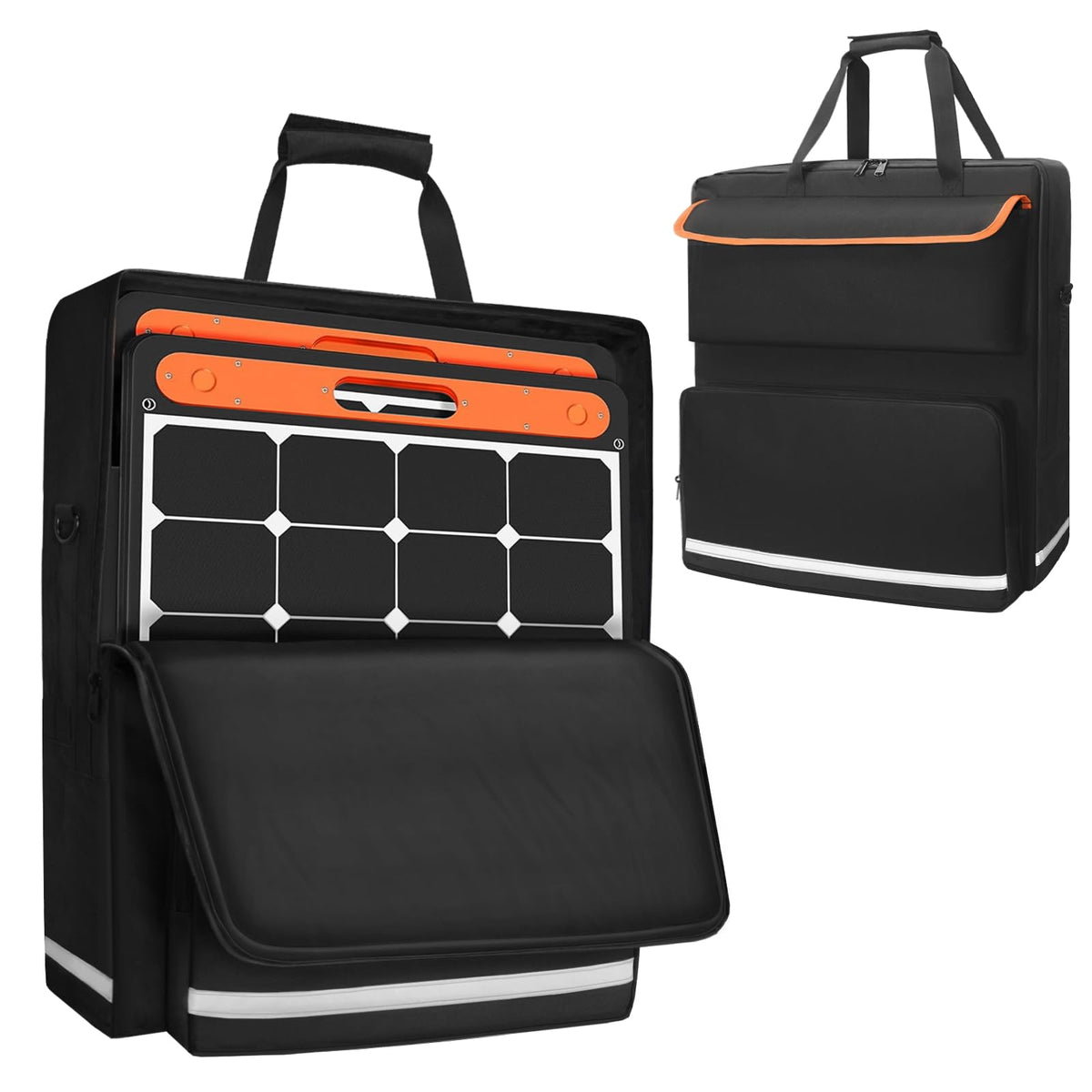 ORKELS solar panel storage bag with two-panel capacity keeps gear organized during travel.