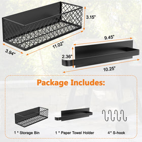 Ormeli grill accessories storage bin with built-in hooks for tools.