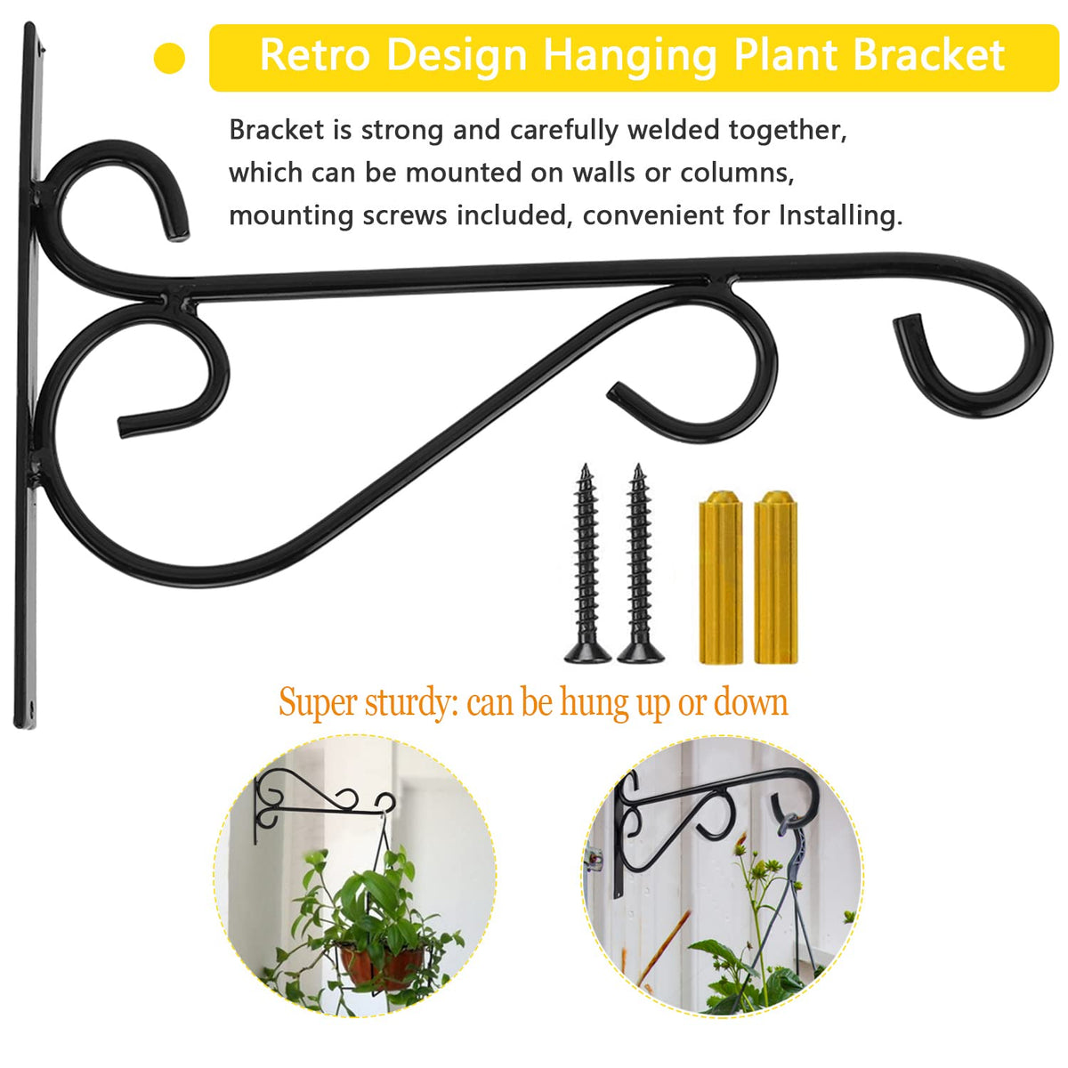 Ororitoli heavy-duty 120lb load capacity ideal for big planters and lanterns.