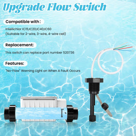 Orsong flow switch installation guide highlighting easy wiring for IC40 and IC20