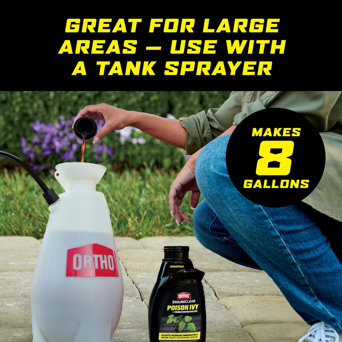 Ortho GroundClear Poison Ivy & Tough Brush Killer2 non-garden-area use around structures.