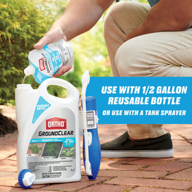 Ortho GroundClear use around planters shows safe, targeted weed control.