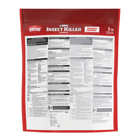 Ortho granules spread with a lawn spreader for even coverage across a large lawn.