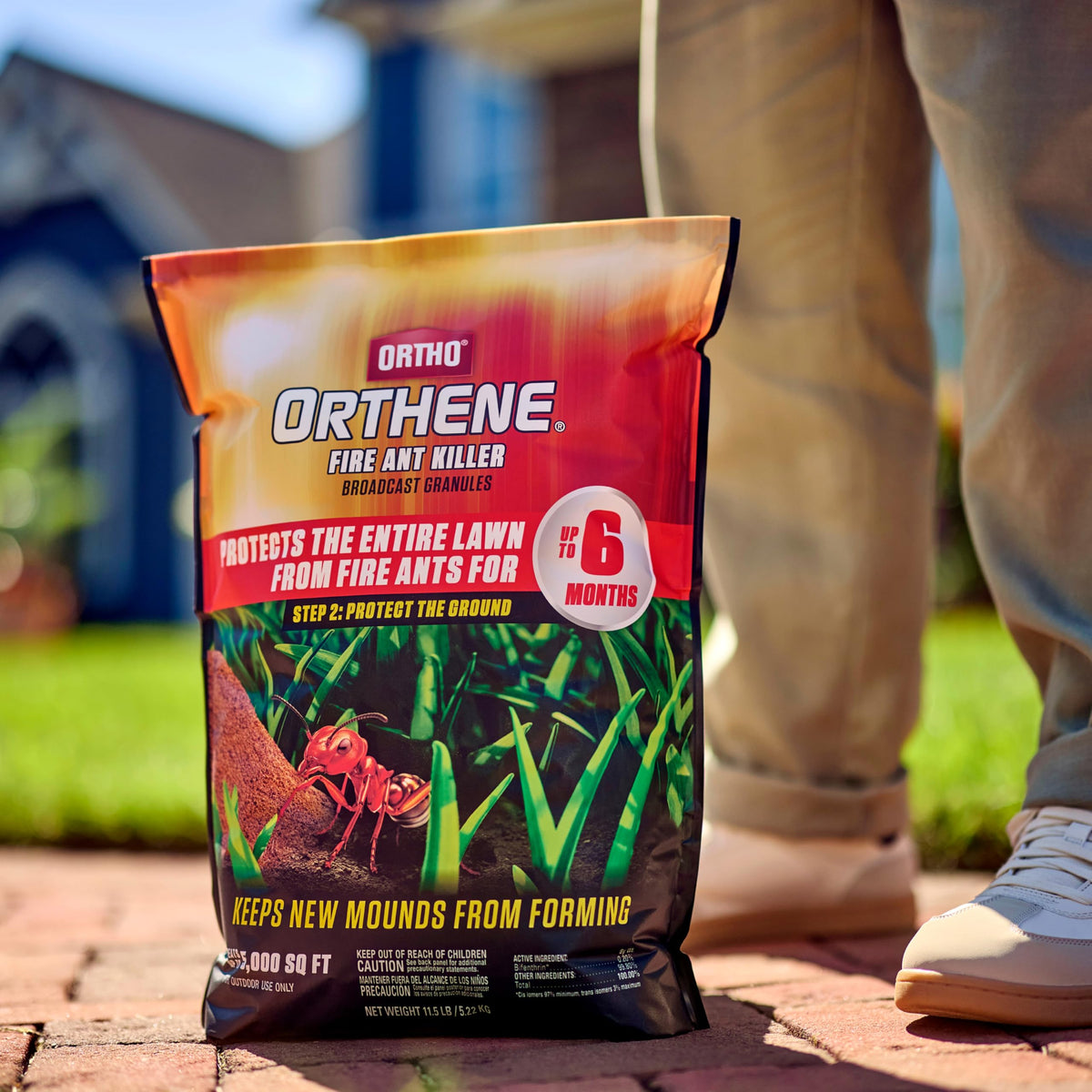 Ortho Orthene granules dry safely for outdoor use.
