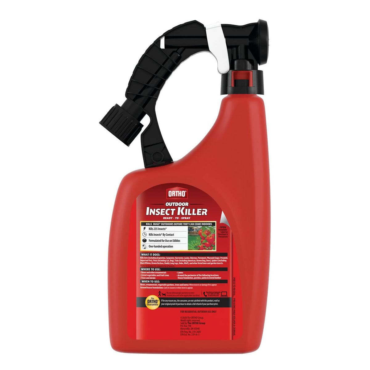 Ortho hose-end sprayer enabling simple outdoor pest control around yard