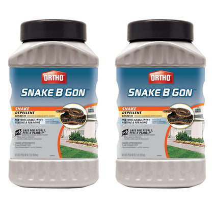 Ortho Snake-B-Gon granules in a bottle ready for outdoor use to deter snakes