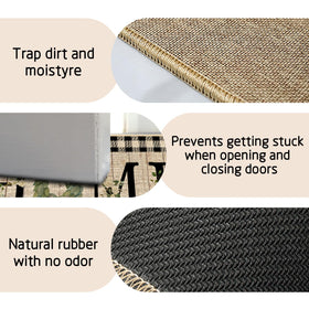 ORTIGIA burlap felt top doormat combines texture with durability.